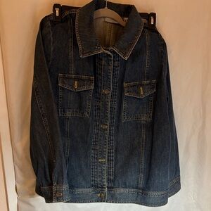 Valerie Stevens Blue Denim Jacket with Gold Stitching